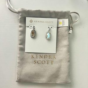 Kendra Scott Lee Silver Drop Earrings in Dichroic Glass